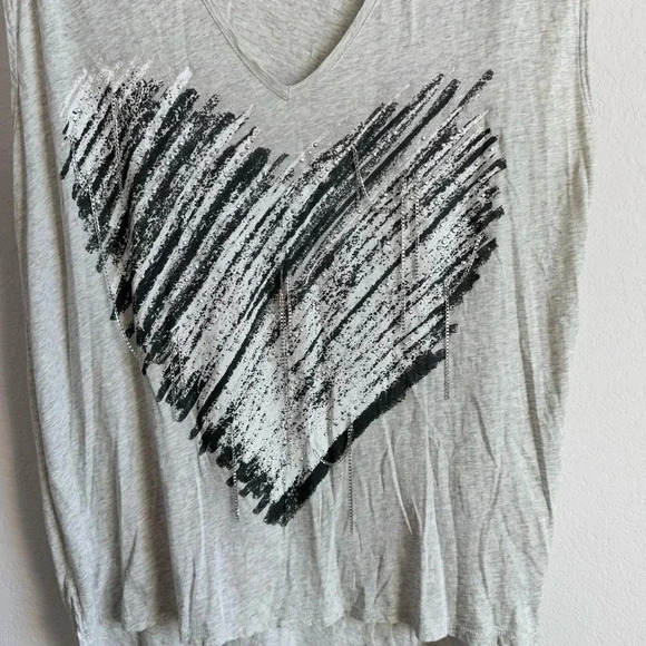 Sass & Bide Women’s Light Gray Heart String Chain Embellished Boho Shirt Size M - Picture 3 of 9